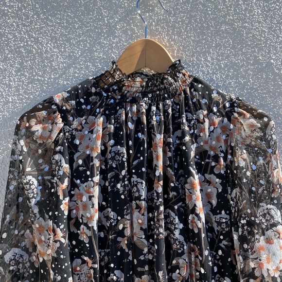 Floral Print Chiffon Women's Dress - Picture 3 of 5